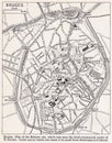 Vintage map of Bruges