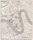 Vintage map of Brisbane.