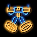 Harness Alpinism Hooking Device Tool neon glow icon illustration