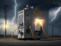 Harness the Power: Striking High-Voltage Electrical Images Available for Purchase Royalty Free Stock Photo