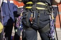 Harness with rescue equipment