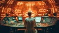 Harnessing Nuclear Power, Scientists Expertise at the Control Panel of a Reactor Core, Generative AI Royalty Free Stock Photo