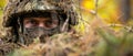 Harnessing Strategic Advantage The Artful Camouflage Of A Soldier Among Their Surroundings