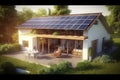 Harnessing the Sun\'s Power Eco-Friendly Solar-Powered Homes for Sustainable Living. created with Generative AI