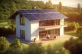 Harnessing the Sun\'s Power Eco-Friendly Solar-Powered Homes for Sustainable Living. created with Generative AI