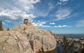 Harney Peak Fire Lookout Tower in Custer State Park in the Black Hills of South Dakota USA Royalty Free Stock Photo