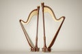 Harp aged on white 3D rendering Royalty Free Stock Photo