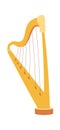 Harp classic musical instrument flat illustration