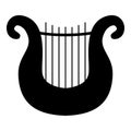 Harp icon black color illustration flat style simple image