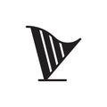 Harp icon Flat line illustration