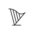 Harp icon Flat line illustration