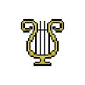 Harp instrument pixel art design vector Royalty Free Stock Photo