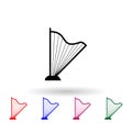 Harp multi color icon. Simple glyph, flat vector of theatre icons for ui and ux, website or mobile application