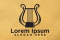 Harp, Musical logo design, vector illustration Royalty Free Stock Photo
