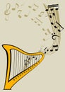 Harp and notes