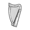 Harp sketch vector illustration