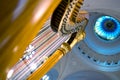 Harp strings close up Royalty Free Stock Photo