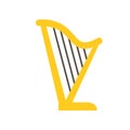 Harp vector, Feast of Saint Patrick flat icon