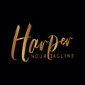 Harper golden color name logotype signature art design