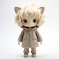 Harper Vinyl Toy - Mini Brown Collar Coat From Little Fox Doll Collection