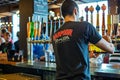 Harpoon IPA Brewery Taproom, Beer Taps, Craft Brewing Experience Boston Massachusetts Royalty Free Stock Photo