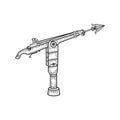 Harpoon cannon sketch vector illustration