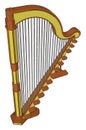Parts of harps vector or color illustration Royalty Free Stock Photo