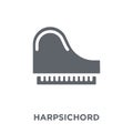 Harpsichord icon from Music collection. Royalty Free Stock Photo