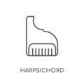 Harpsichord linear icon. Modern outline Harpsichord logo concept Royalty Free Stock Photo