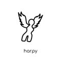 Harpy icon. Trendy modern flat linear vector Harpy icon on white