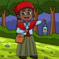 Harriet Tubman of Juneteenth Colored Cartoon