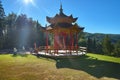 Harrington, QC, Canada - September 23, 2018: Tourists at the Tam Bao Son Buddhist temple. Traditional asian big ceremony Royalty Free Stock Photo