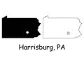 Harrisburg Pennsylvania PA State Border USA Map Royalty Free Stock Photo