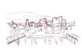 Harrisburg Pennsylvania usa America vector sketch city illustration line art