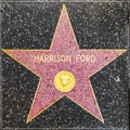 Harrison Ford`s star on Hollywood Walk of Fame Royalty Free Stock Photo