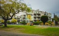 Harrison Hot Springs. Street view of the Harrison Village. Resort town of harrison hot springs bc Canada. BC parks Royalty Free Stock Photo