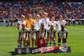 U.S. Women`s National Soccer Team line-up before friendly game against Mexico as preparation for 2019 Women`s World Cup