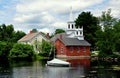 Harrisville, NH: View over Harrisville Pond to the Village Royalty Free Stock Photo