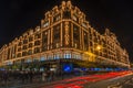 Harrods store in London, UK with christmas decorations