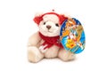 2019-08-17 Harrods White Teddy Bear Doll for Christmas Gift Royalty Free Stock Photo