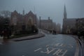 Foggy Harrow on the Hill Royalty Free Stock Photo