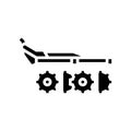 harrow farm equipment glyph icon vector illustration