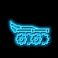 harrow farm equipment neon glow icon illustration