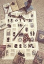 Harry Potter books and memorabilia with a handmade wall hanging