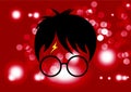 Harry Potter cartoon icon, minimal style vector