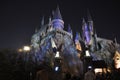 Harry Potter Castle in Universal Orlando at night, FL, USA Royalty Free Stock Photo