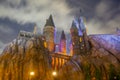 Harry Potter Castle in Universal Orlando at night, FL, USA Royalty Free Stock Photo