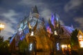 Harry Potter Castle in Universal Orlando at night, FL, USA Royalty Free Stock Photo