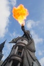 Harry Potter Dragon Breathing Fire at Gringotts Bank Universal Studios Orlando