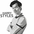 Harry Styles vector portrait illustration